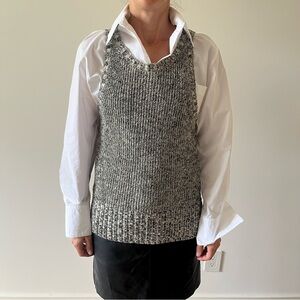 Women’s Grey Knit Sleeveless Sweater Vest